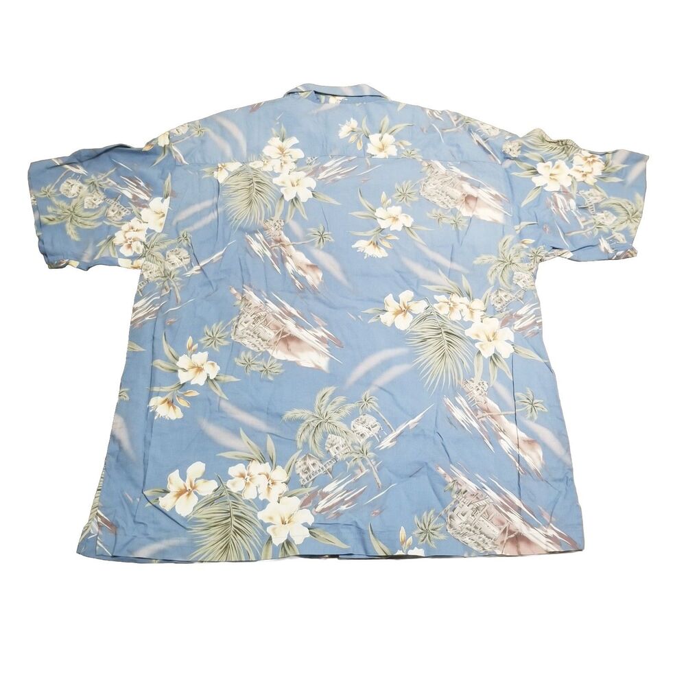 QuickSilver Hawaiian Shirt Men's Size XL Blue Floral Silver Edition New NWT NOS - Picture 3 of 5